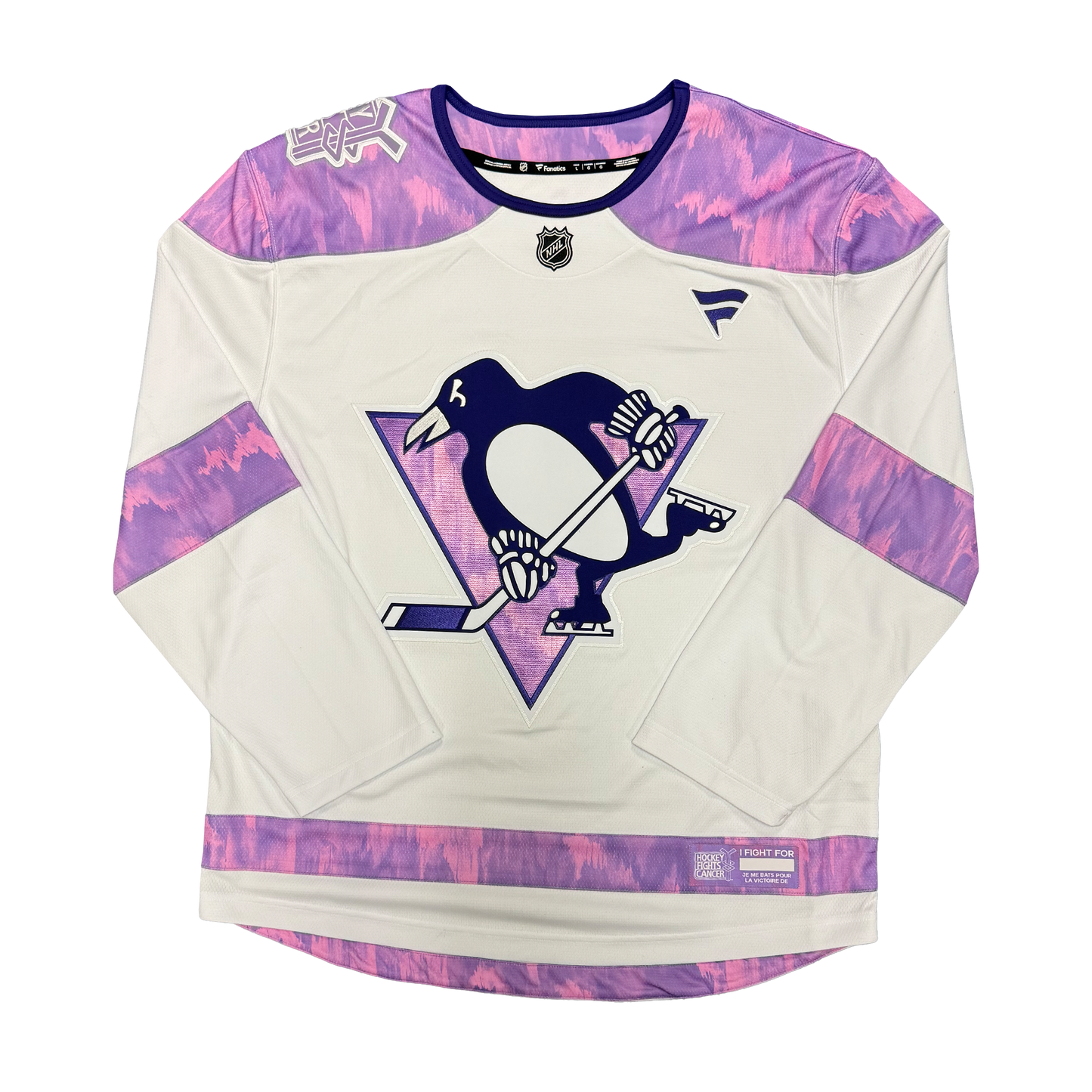 Pittsburgh Penguins White Hockey Fights Cancer Jersey