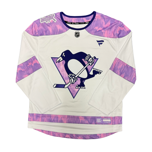 Pittsburgh Penguins White Hockey Fights Cancer Jersey