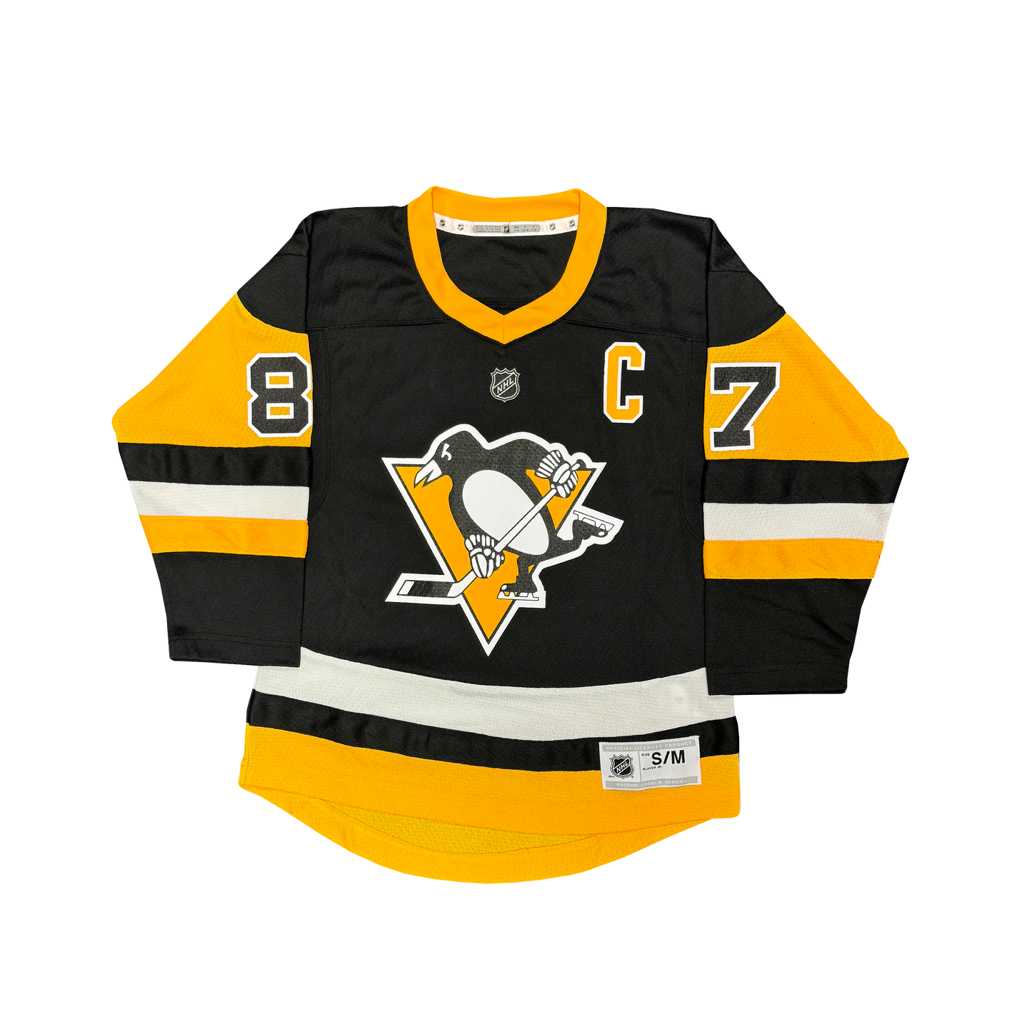 Youth Pittsburgh Penguins Sidney Crosby Black Captain Patch Home Replica Player Jersey