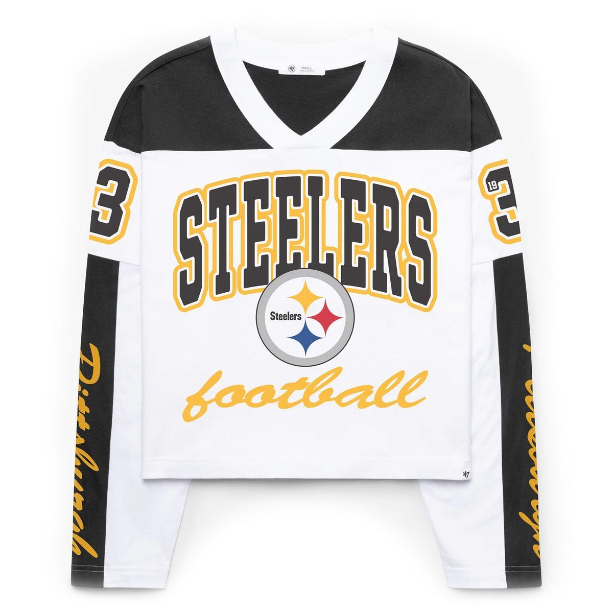 Pittsburgh Steelers Exclamation ’47 Women's Metro Jersey Tee