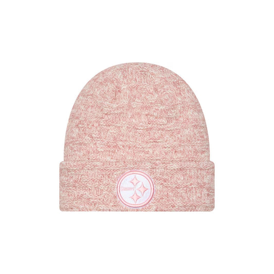 Women's Pittsburgh Steelers New Era Pink Metallic Cuffed Knit Hat