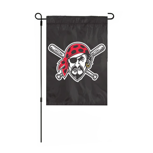 Pittsburgh Pirates Jolly Roger Logo Applique Garden Flag