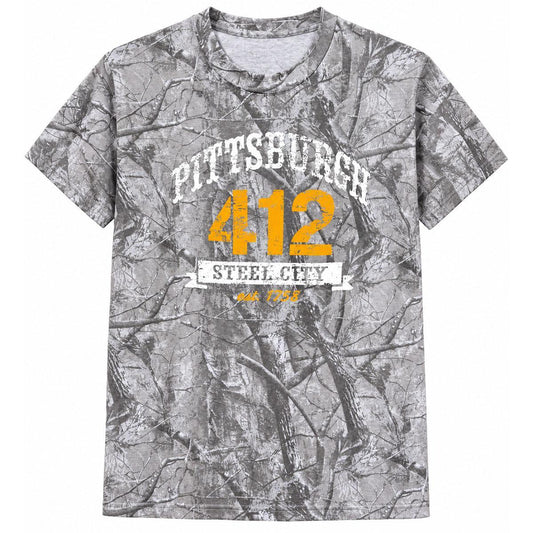 412 Steel City Washed Tree Camo Tee