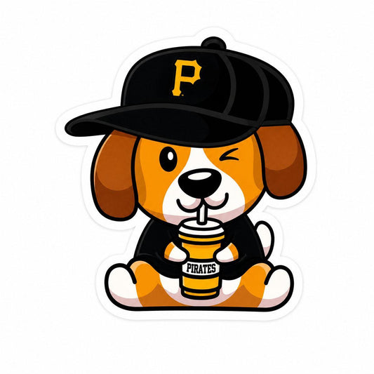 Pittsburgh Pirates Sippy Dog 3" Sticker