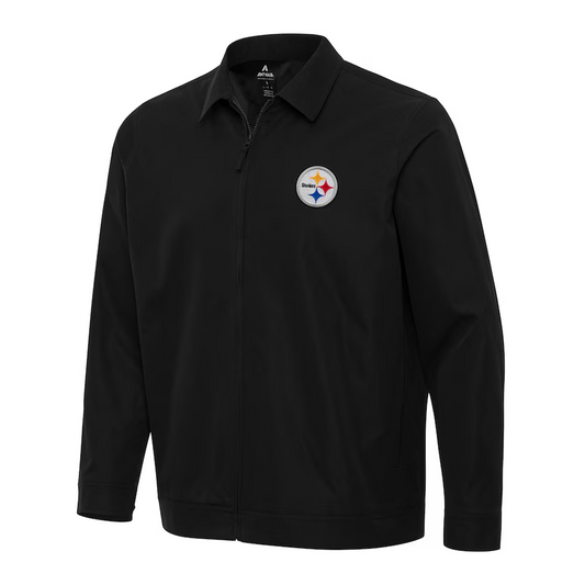 Pittsburgh Steelers Antigua Black Pivot Full-Zip Jacket