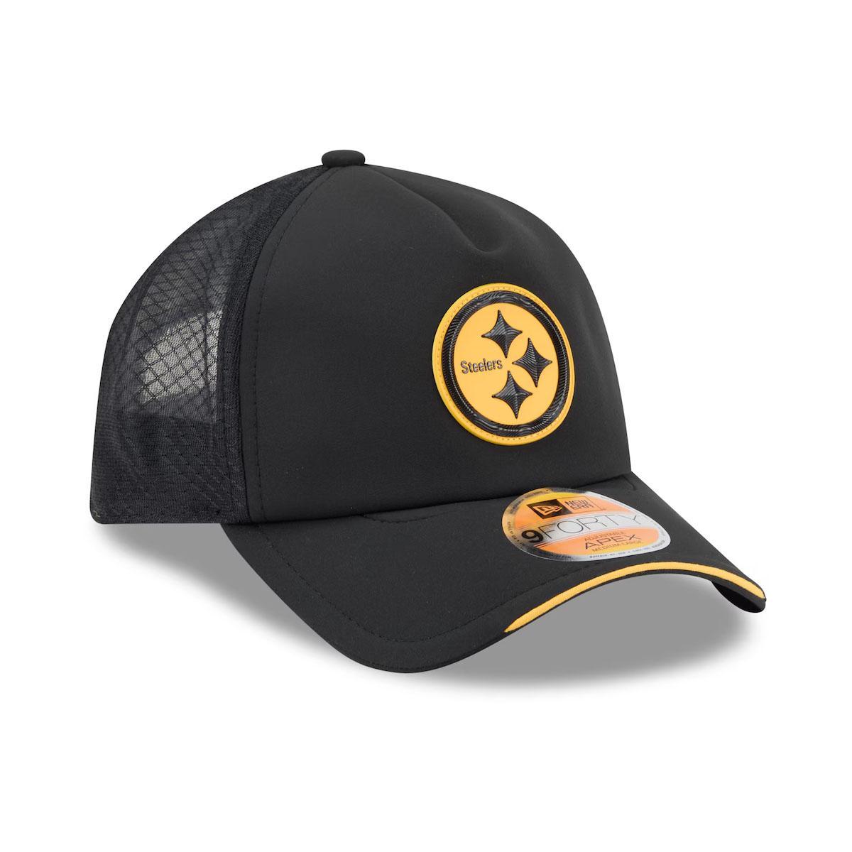 Pittsburgh Steelers New Era 2026 Sideline Apex 9FORTY Adjustable Trucker Hat