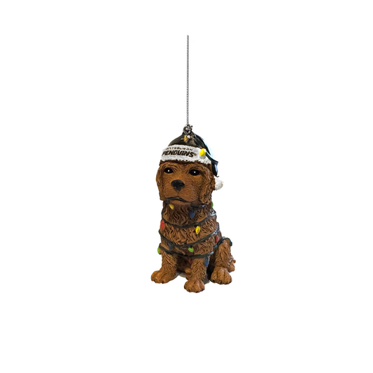 Pittsburgh Penguins Dog with Lights Christmas Ornament