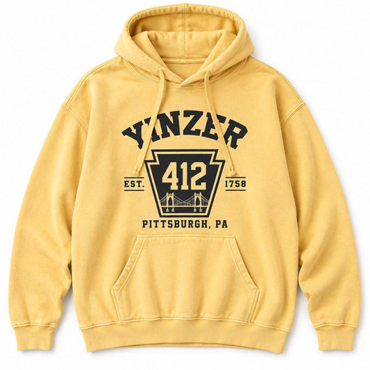 Yinzer 412 Pullover Mustard Hoodie