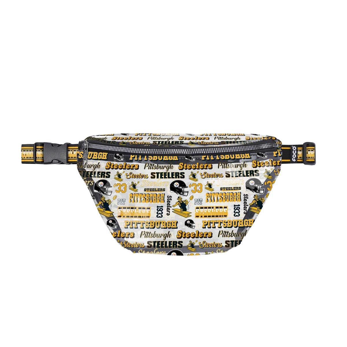 Pittsburgh Steelers Repeat Retro Print Clear Fanny Pack