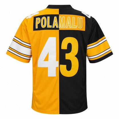 Troy Polamalu #43 Pittsburgh Steelers Mitchell & Ness Black/Gold 2005 Split Legacy Replica Jersey