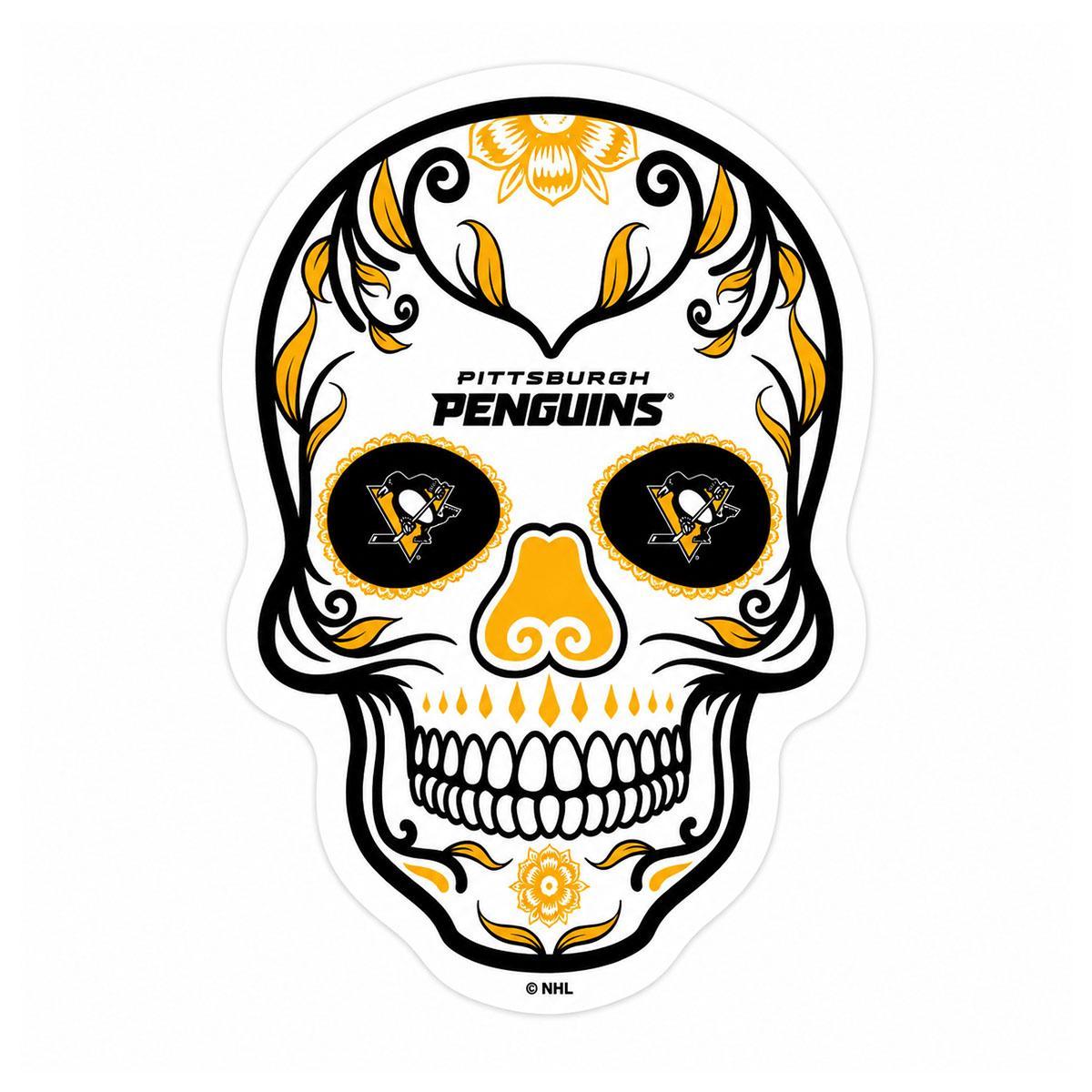 Pittsburgh Penguins Sugar Skull 3" Sticker