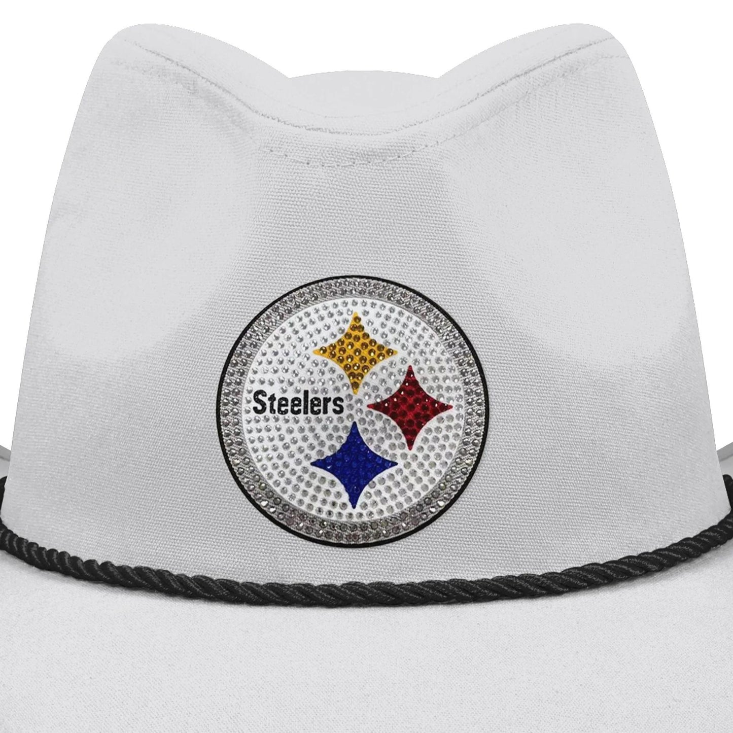Pittsburgh Steelers White Rhinestone Logo Cowboy Hat