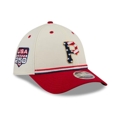 Pittsburgh Pirates New Era USA 250 Fourth of July 39THIRTY M-Crown Flex Hat