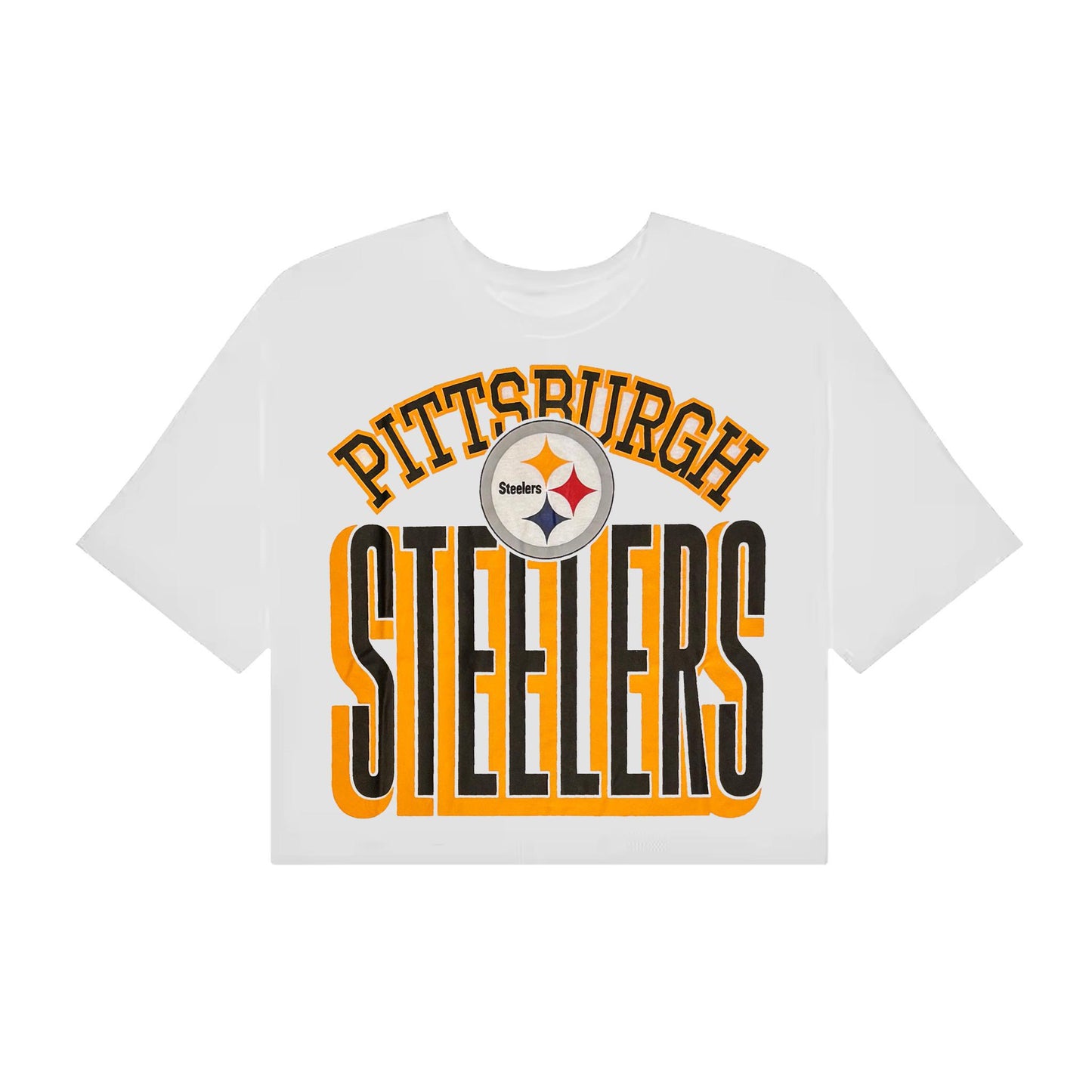 Starter Women's Pittsburgh Steelers White Boxy Crop Top