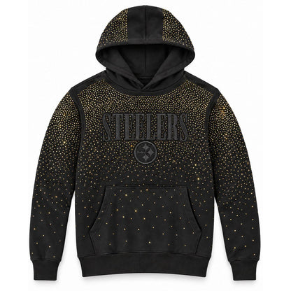 Pittsburgh Steelers Women's Rhinestone Fade Hooded Sweatshirt