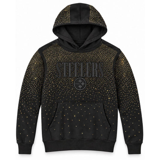 Pittsburgh Steelers Women's Rhinestone Fade Hooded Sweatshirt