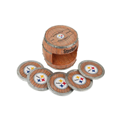 Pittsburgh Steelers 5 Pack Barrel Coaster Set