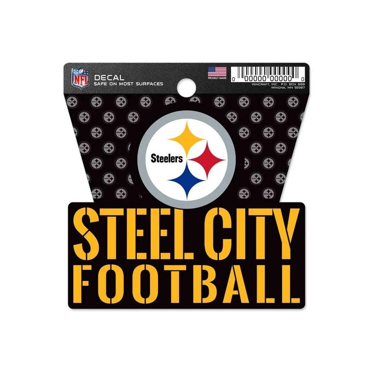 Pittsburgh Steelers Steel City Football 3" x 4" Clean Cut Decal