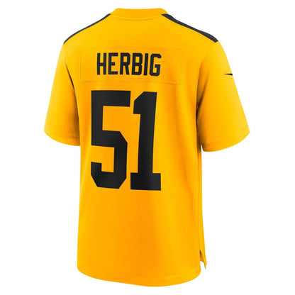 Pittsburgh Steelers Nick Herbig #51 Men's Nike Replica '33 Throwback Jersey