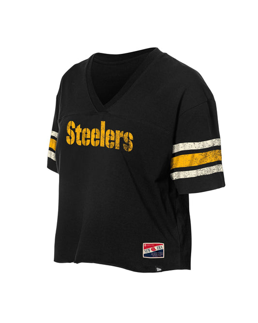 Pittsburgh Steelers Women's Distressed Wordmark Tee