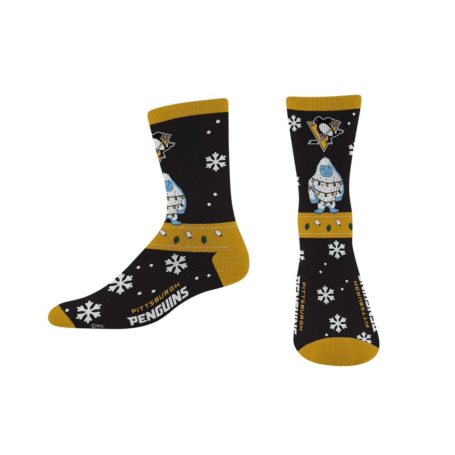 Pittsburgh Penguins Sweater Yeti Holiday Crew Socks