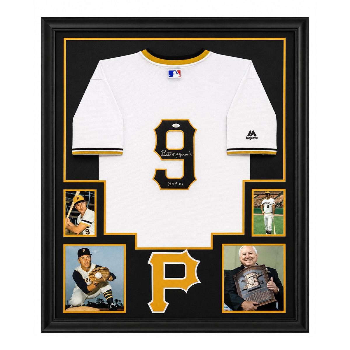 Pittsburgh Pirates Bill Mazeroski #9 Autographed Framed Jersey Display