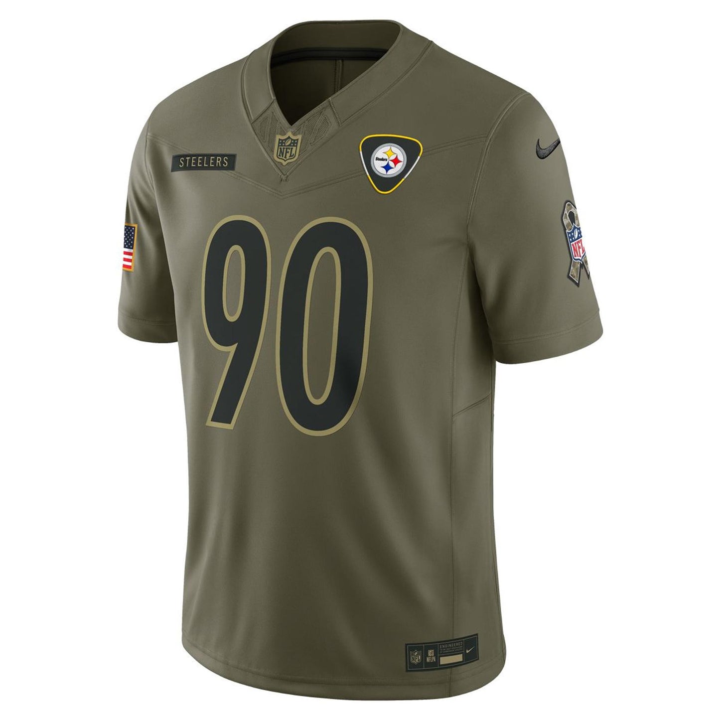 Pittsburgh Steelers T.J. Watt #90 Men's Nike Vapor F.U.S.E. Limited Salute to Service Jersey