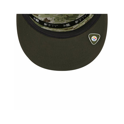 Pittsburgh Steelers New Era 9FIFTY Salute to Service Split Panel Sideline Hat