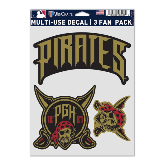 Pittsburgh Pirates 2026 City Connect Fan 3 Pack Auto Decal