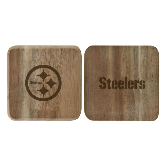 Pittsburgh Steelers Acacia Wood Coaster Set
