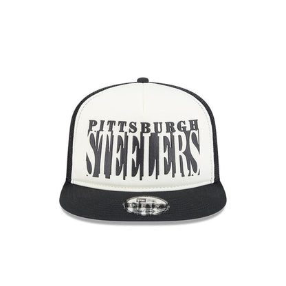 Pittsburgh Steelers New Era Cream/Black Cutout A-Frame 9FIFTY Snapback Hat