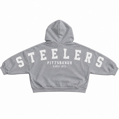 Pittsburgh Steelers Women's Tonal Grey Full Zip Starter Hoodie