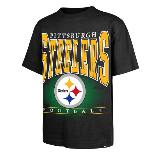 '47 Pittsburgh Steelers Black Hot Corner Foundation Tee