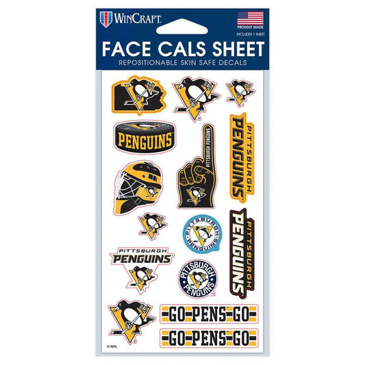 Pittsburgh Penguins 4x7 Face Tattoo Sheet