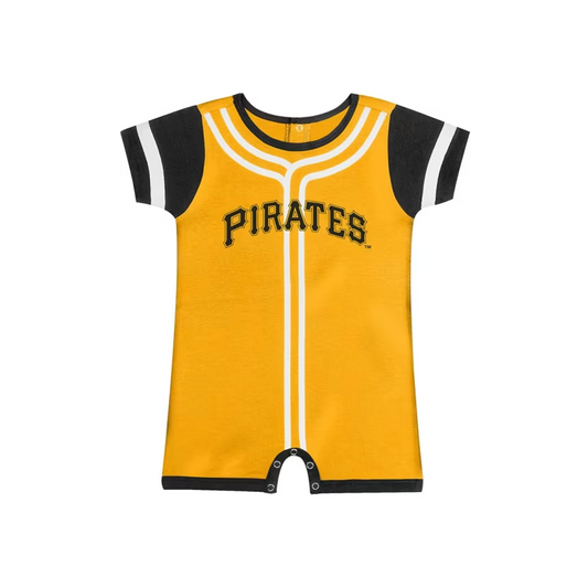 Pittsburgh Pirates Baby Yellow Speed Throw Short Sleeve One Piece