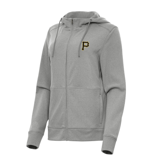 Women's Pittsburgh Pirates Grey Antigua Seeker Light Weight Jacket