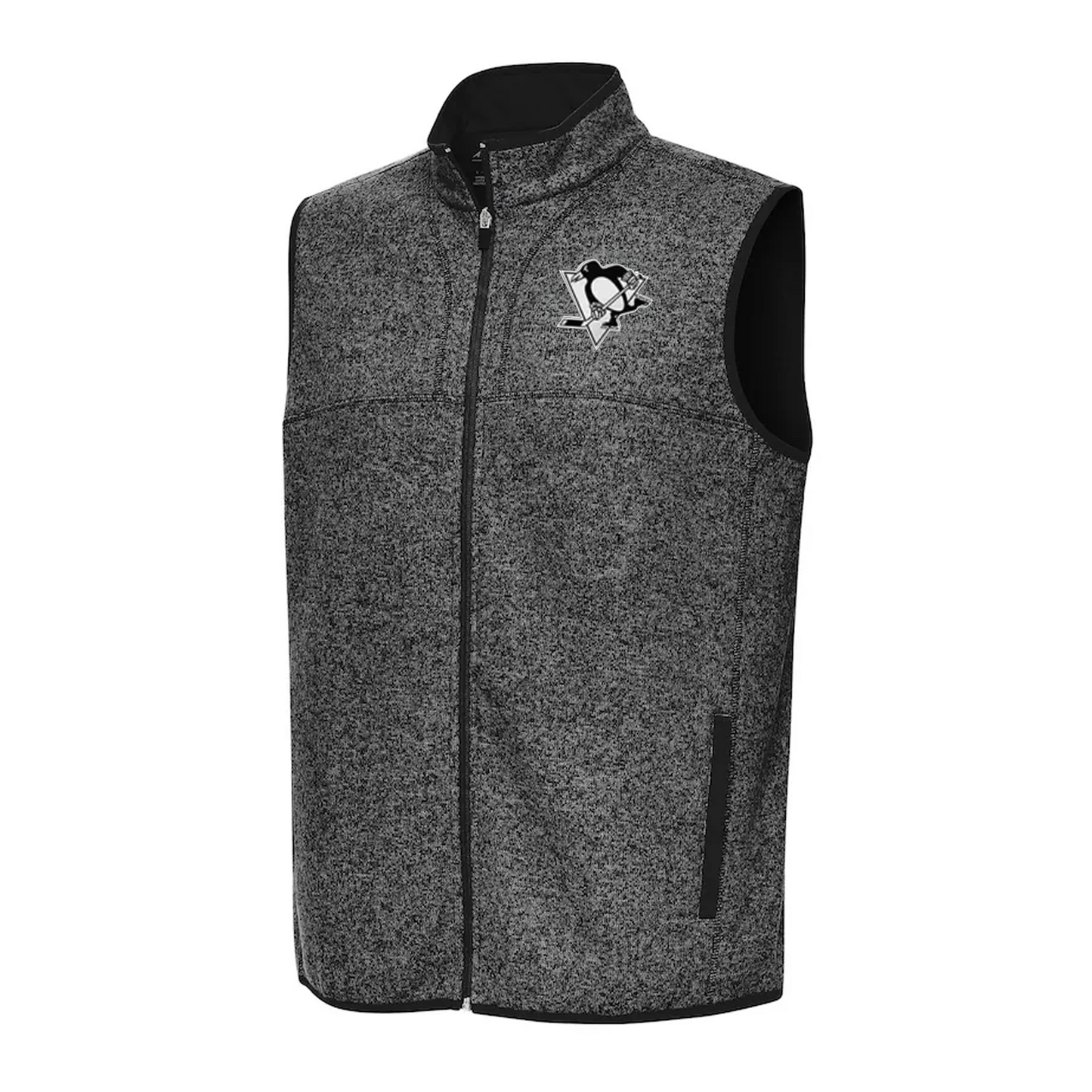 Pittsburgh Penguins Antigua Metallic Logo Fortune Full-Zip Vest