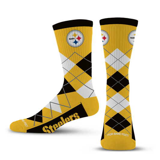 Pittsburgh Steelers Argyle Fyre Crew Socks
