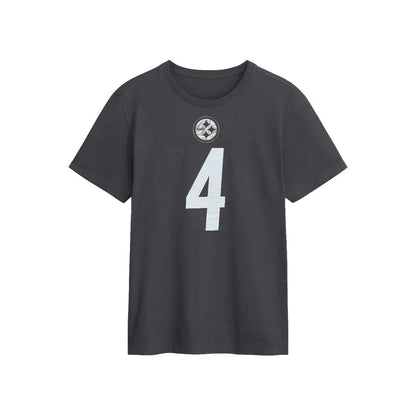 Youth DK Metcalf #4 Pittsburgh Steelers Nike Anthracite Name & Number Tee