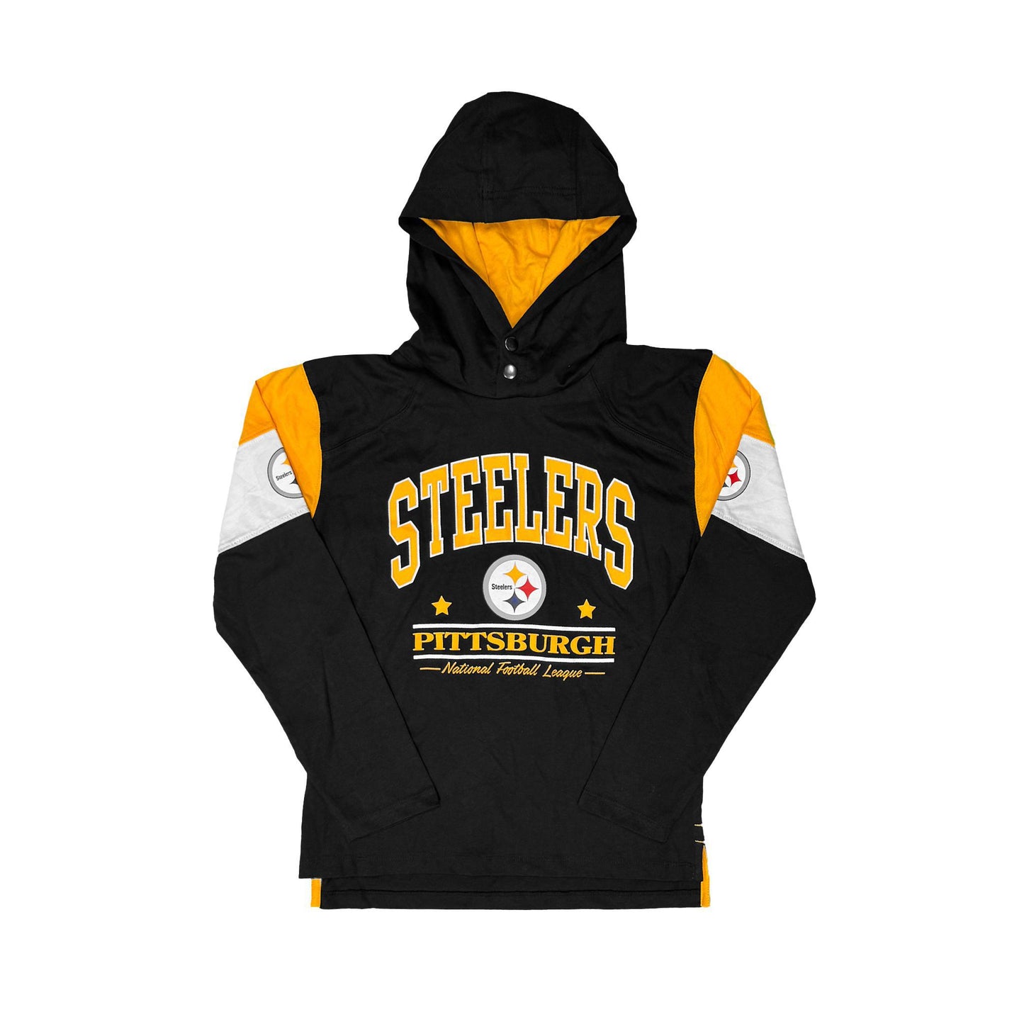Pittsburgh Steelers Color Block Youth Pullover Hooded Long Sleeve