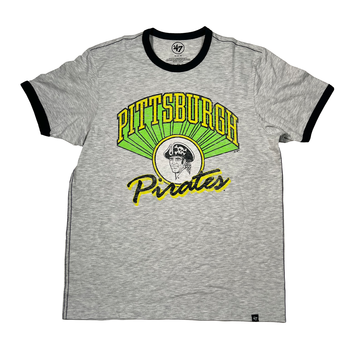 '47 Pittsburgh Pirates Athletic Grey Ringer Tee