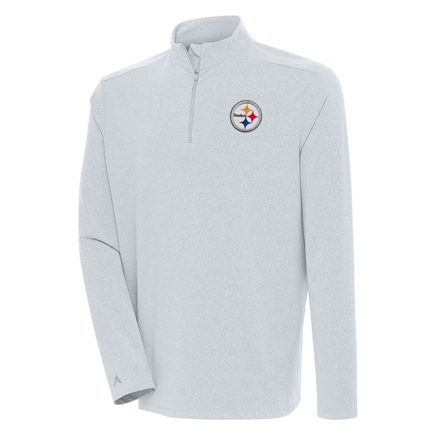 Antigua Grey Steelers Swing Set 1/4 Zip Longsleeve Pullover