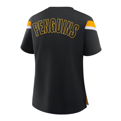 Women's Pittsburgh Penguins Fanatics Black Offside Athena Tee