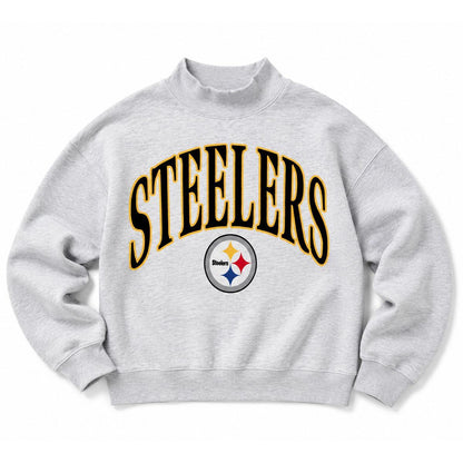 Pittsburgh Steelers Relay Grey Vantage ’47 Women's Mock Neck Pullover