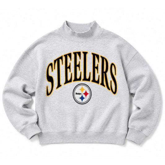 Pittsburgh Steelers Relay Grey Vantage ’47 Women's Mock Neck Pullover