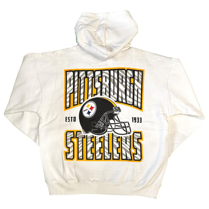 Pittsburgh Steelers Zubaz 90s Vintage Helmet Drop Shoulder Hoodie