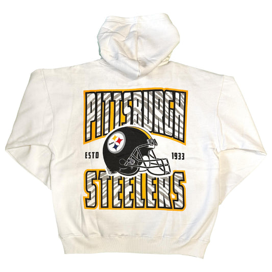 Pittsburgh Steelers Zubaz 90s Vintage Helmet Drop Shoulder Hoodie