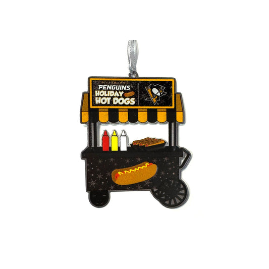 Pittsburgh Penguins Metal Hot Dog Cart Ornament