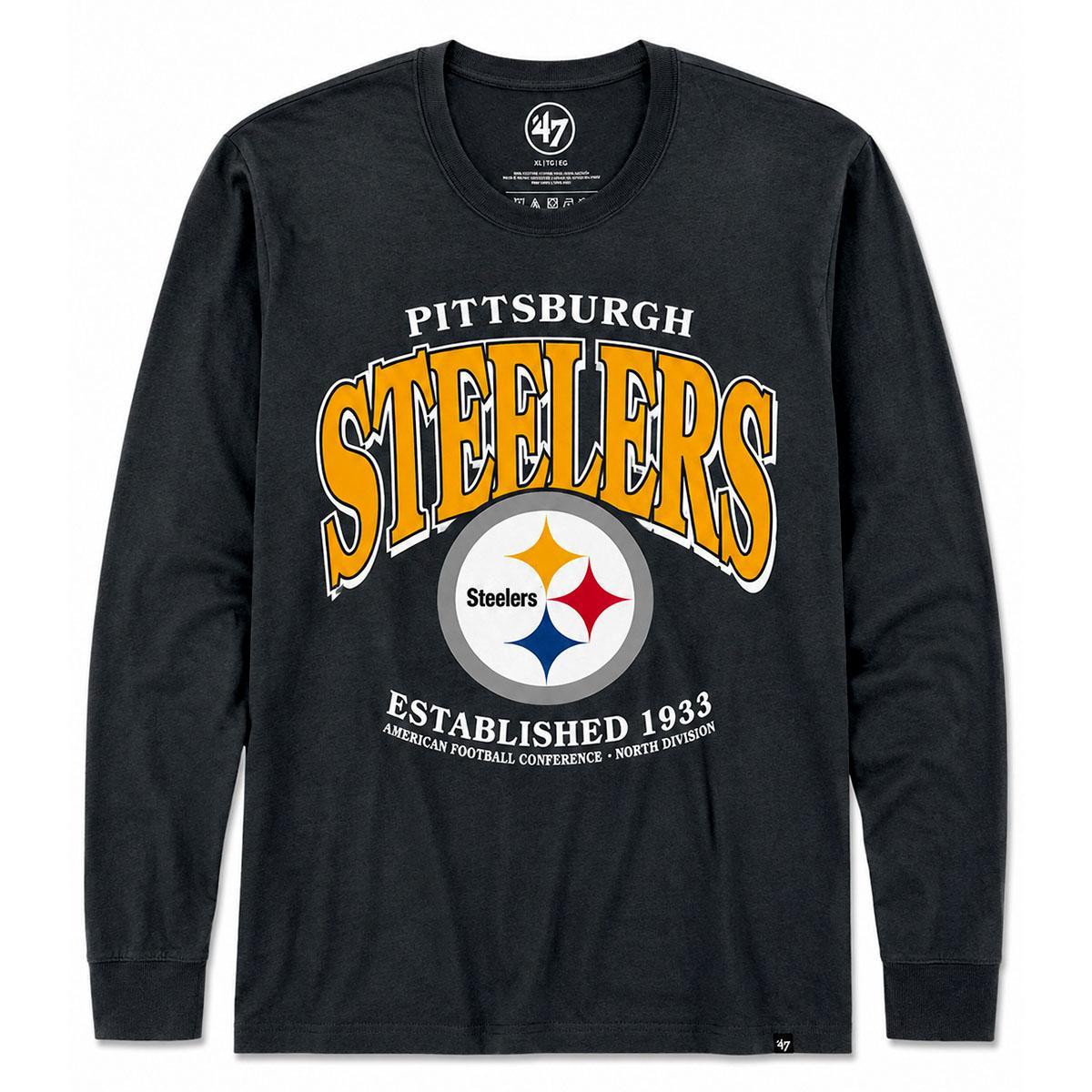 Pittsburgh Steelers Flint Black '47 Long Sleeve Top