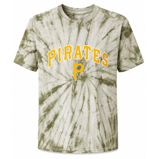 Pittsburgh Pirates Wordmark Olive Tie Dye Tee